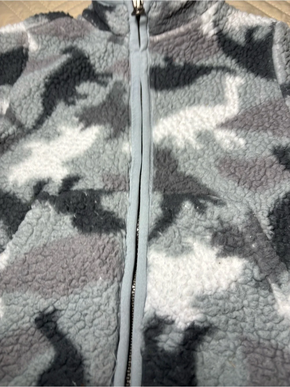 Children’s Place 18-24M Gray Camo Sherpa Zip-Up Jacket